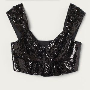 Simone Rocha x H&M Sequined Crop Top Small